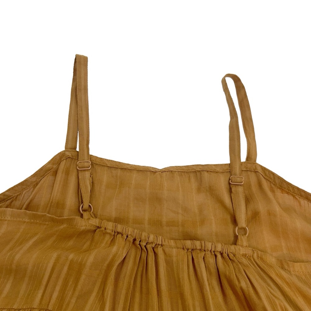 Old Navy Coin Toss Brown Striped Tiered Swing Dress, Petite Size Medium - Picture 4 of 12